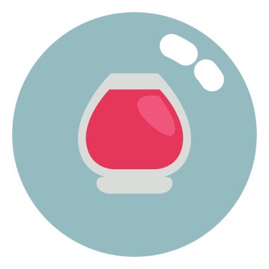 Bir bardak gül şarabı, illüstrasyon, beyaz arkaplanda vektör.