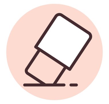 Grafik tasarım silgisi, illüstrasyon, beyaz arkaplan üzerindeki vektör.