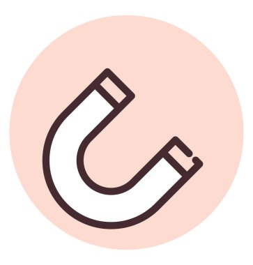 Grafik tasarım mıknatısı, illüstrasyon, beyaz arkaplan üzerindeki vektör.