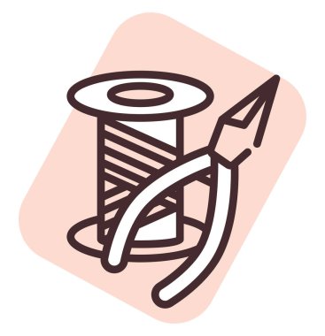 Hobi mücevher yapımı, illüstrasyon, beyaz arka planda vektör.