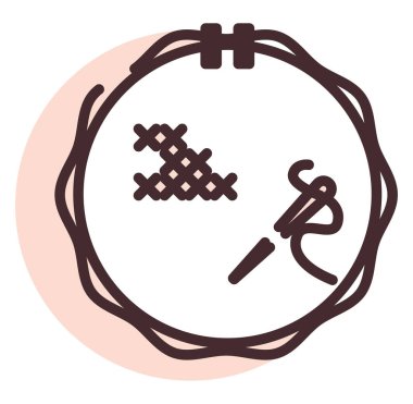 Hobi nakış işi, illüstrasyon, beyaz arkaplan üzerindeki vektör.