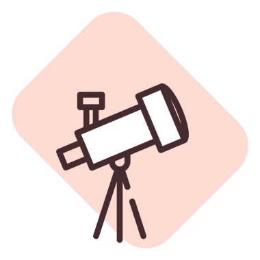 Hobi astronomi, illüstrasyon, beyaz arkaplan vektörü.