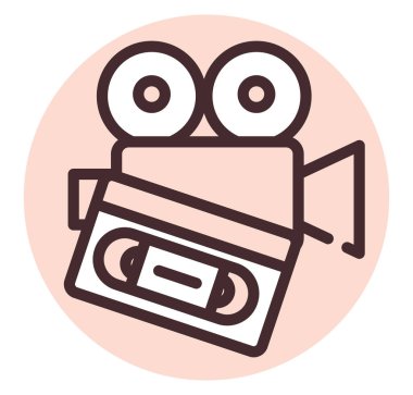 Hobi video yapımı, illüstrasyon, beyaz arkaplan üzerindeki vektör.