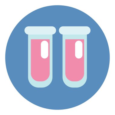 Kimyasal test tüpleri, illüstrasyon, beyaz arkaplan üzerindeki vektör.