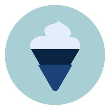 Külahta abur cubur dondurması, illüstrasyon, beyaz arkaplanda vektör.