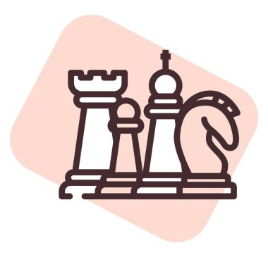 Hobiler satranç, illüstrasyon, beyaz arka plan vektörü.