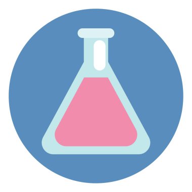 Kimyasal bilimsel cam eşyalar, illüstrasyon, beyaz arkaplan üzerindeki vektör.