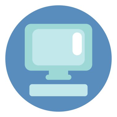 Laboratuvar bilgisayarı, illüstrasyon, beyaz arkaplan üzerindeki vektör.