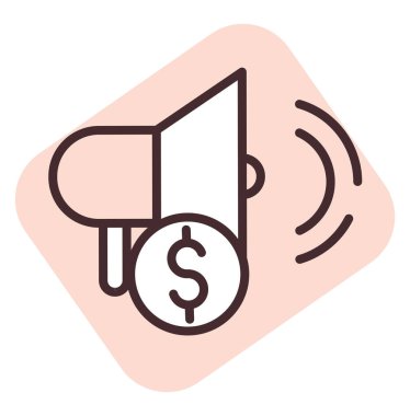 Pazarlama reklamları fiyatları, illüstrasyon, beyaz arkaplan üzerindeki vektör.