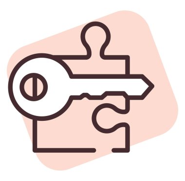 Pazarlama anahtar bulmacası, illüstrasyon, beyaz arkaplan üzerindeki vektör.