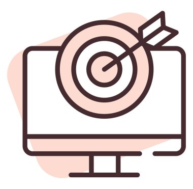 Beyaz arkaplanda pazarlama hedefi, illüstrasyon, vektör.