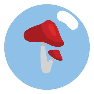 Kırmızı mantar, illüstrasyon, beyaz arkaplanda vektör.