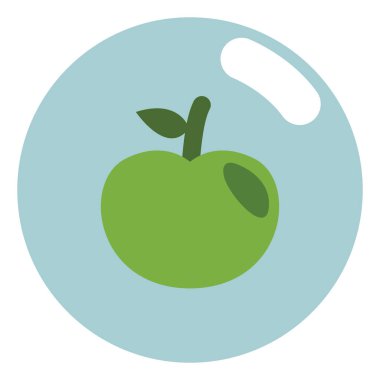 Yeşil elma, illüstrasyon, beyaz arkaplan üzerindeki vektör.