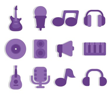 Klasik müzik, illüstrasyon, beyaz arkaplan üzerindeki vektör.