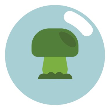 Yeşil mantar, illüstrasyon, beyaz arkaplanda vektör.