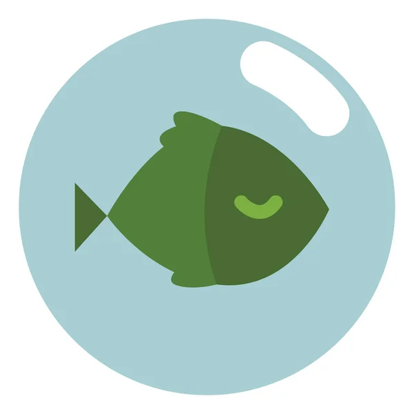 Grüne Fische Illustration Vektor Auf Weißem Hintergrund — Stockvektor