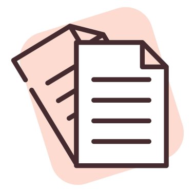 Ofis belgesi, illüstrasyon, beyaz arkaplan üzerindeki vektör.