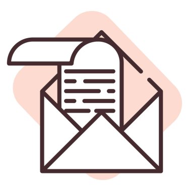 Ofis mektubu, illüstrasyon, beyaz arkaplan vektörü.