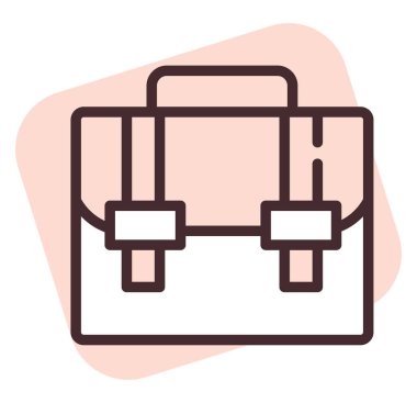 Ofis valizi, illüstrasyon, beyaz arkaplan vektörü.