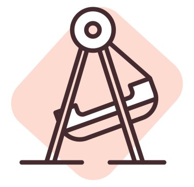 Luna Park salıncak atlıkarınca, illüstrasyon, beyaz arka planda vektör.