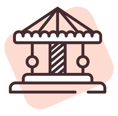 Luna Park Atlıkarınca, illüstrasyon, beyaz arkaplan üzerindeki vektör.