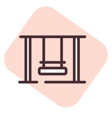 Park salıncağı, illüstrasyon, beyaz arkaplan vektörü.