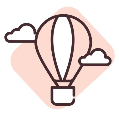 Park hava balonu, illüstrasyon, beyaz arkaplan vektörü.