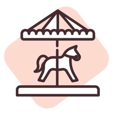 Park atlıkarınca, illüstrasyon, beyaz arka planda vektör.