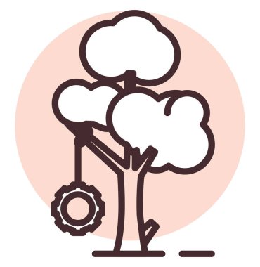 Park ağacı, illüstrasyon, beyaz arkaplan vektörü.