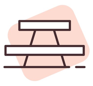 Park koltukları, illüstrasyon, beyaz arkaplan vektörü.