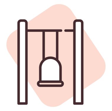 Park salıncağı, illüstrasyon, beyaz arkaplan vektörü.