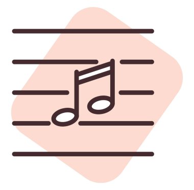 Ortam notaları, illüstrasyon, beyaz arkaplan üzerindeki vektörü oynat.