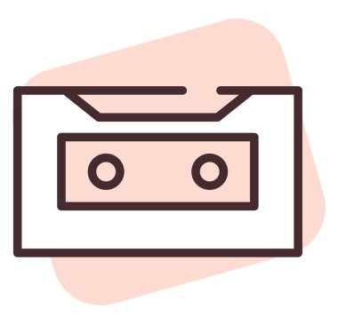 Ortam kaseti, illüstrasyon, beyaz arkaplanda vektör oynat.