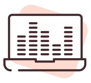 Ortam müziği yapma, illüstrasyon, beyaz arkaplan üzerindeki vektörü oynat.