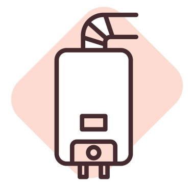 Gaz ısıtma sistemi, illüstrasyon, beyaz arkaplan üzerindeki vektör.