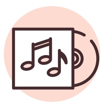 Ortam diski, illüstrasyon, beyaz arkaplan üzerindeki vektörü oynat.