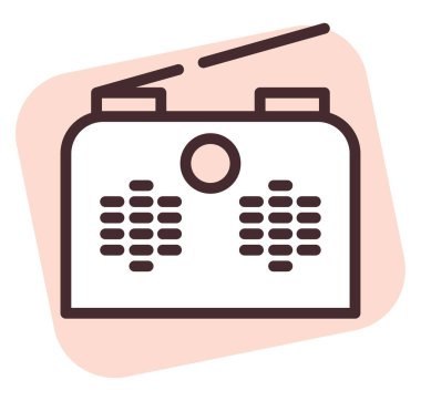 Ortam radyosunu, illüstrasyonu, beyaz arkaplanda vektörü oynat.