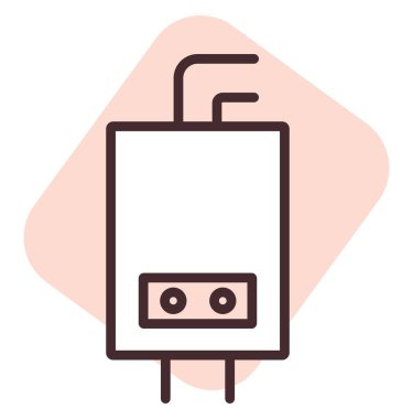 Tesisat ısıtma sistemi, illüstrasyon, beyaz arkaplan üzerindeki vektör.