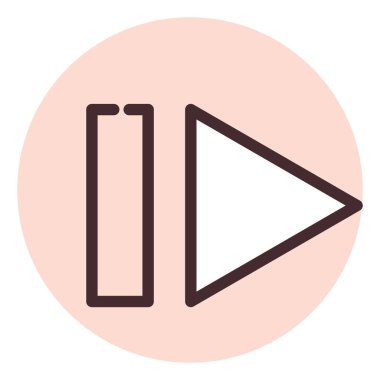 Ortam ileri, illüstrasyon, beyaz arkaplan üzerindeki vektörü oynat.