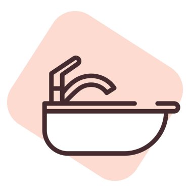 Su tesisatı, lavabo, illüstrasyon, beyaz arka planda vektör..