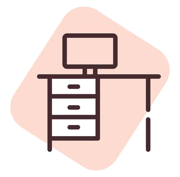 Schreibtisch Illustration Vektor Auf Weißem Hintergrund — Stockvektor