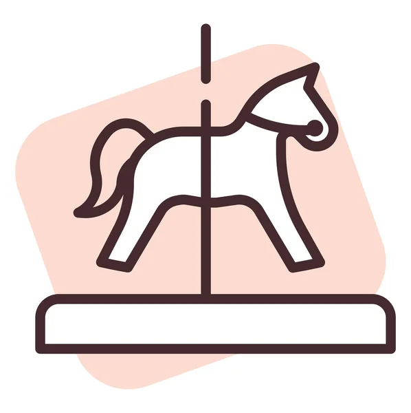 Парк Лошадь Иллюстрация Вектор Белом Фоне — стоковый вектор