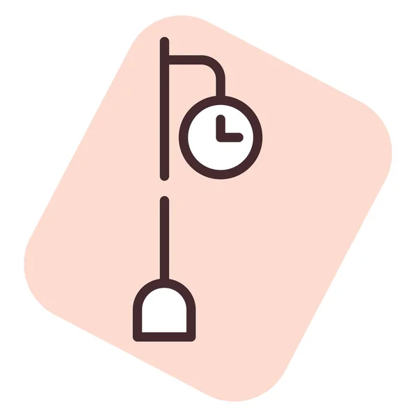 Park Street Clock Illustration Vecteur Sur Fond Blanc — Image vectorielle