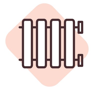 Tesisat ısıtma sistemi, illüstrasyon, beyaz arkaplan üzerindeki vektör.