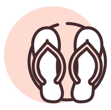 Havuz terlikleri, illüstrasyon, beyaz arkaplanda vektör.