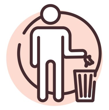 Beyaz arkaplanda çöp, illüstrasyon, vektör yok.