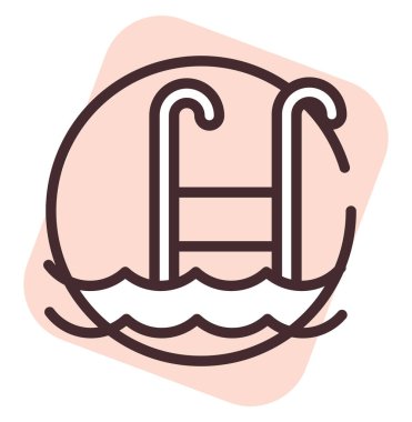 Havuz merdivenleri, illüstrasyon, beyaz arkaplan vektörü.