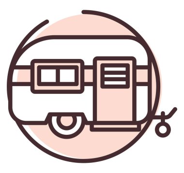 Havuz ve sahil kervanı, illüstrasyon, beyaz arka planda vektör.