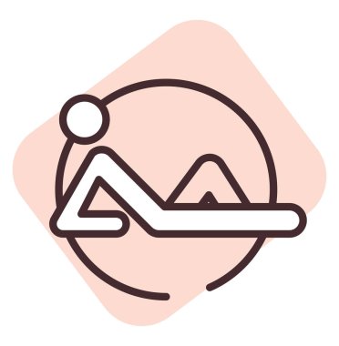 Havuz ve plaj güneşlenme, illüstrasyon, beyaz arka planda vektör.