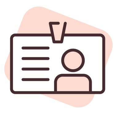 Kimlik kartı, illüstrasyon, beyaz arkaplan üzerindeki vektör yazdırılıyor.